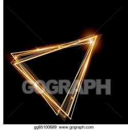 Vector Clipart - Gold triangle glowing frame. abstract ...