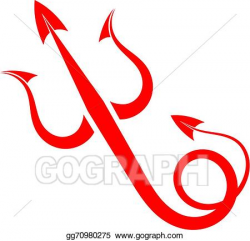 Vector Illustration - Red trident devil with tail. Stock ...