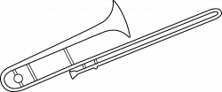 Trombone Line Art - Free Clip Art