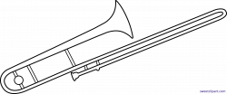 Trombone Line Art Clipart - Sweet Clip Art