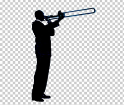 Silhouette Trombone Jazz Trumpet PNG, Clipart, Angle, Arm ...