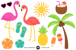 Tropical Clipart by Emily Peterson Studio | TheHungryJPEG.com