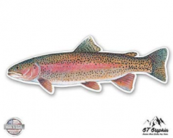 GT Graphics Rainbow Trout Fish - Vinyl Sticker Waterproof Decal