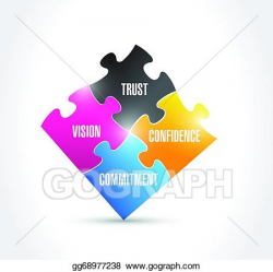 Vector Clipart - Vision, trust, commitment, confidence ...