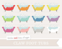 Clawfoot tub clipart | Etsy