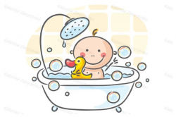 Baby in the bath tub. Children clipart, baby clipart, kids clipart, kids  svg, doodle clipart, happy kids clipart, doodle svg, cartoon kids