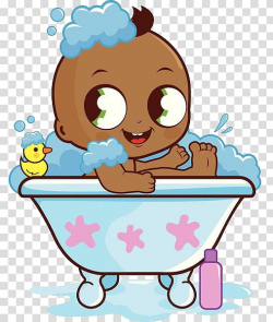 Baby on bathtub cartoon , Bathing Infant Bathtub , The black ...