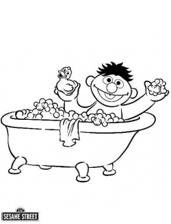 Ernie in the Bath Tub Sesame Street Coloring Page | parties ...