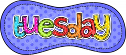 Tuesday Text - Days of the Week Typographic Clip Art – Prawny ...