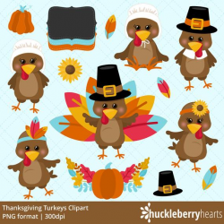 Thanksgiving Clipart, Turkey Clip Art, Turkey Clip Art, Turkey Graphics,  Printable, Commercial Use