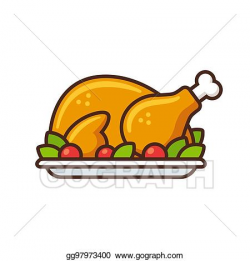 Vector Stock - Roast turkey icon. Clipart Illustration ...