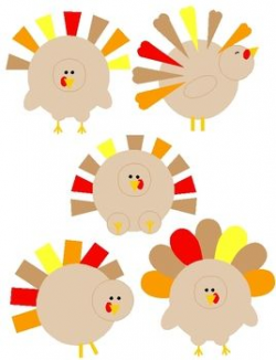 Shape Turkey Clip Art: 5 PNGs for Thanksgiving and Autumn ...