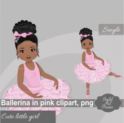 Dancing Ballerina Clipart, Cute Ballet Graphics, African ...