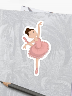 Cute ballerina in pink tutu / Sweet ballet dancer clip art | Sticker