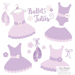 Premium Lavender Tutu Clip Art, Pink Dress Clip Art for Digital Scrapbooks,  Crafts, Invitations - Tutus, Dresses, Purple Ballet Clipart