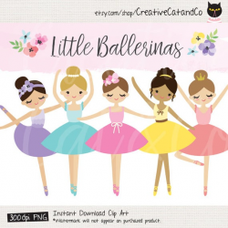 Ballerina Clipart, Cute Little Dancers, Girl Ballet Dancer, Prima  Ballerina, Dancing Girl Illustration, Clipart, Clip Art, Commercial Use