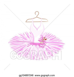 Drawing - Watercolor ballet tutu on a hanger. Clipart ...