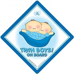 Amazon.com : Twin Boys On Board Car Sign, Blue Peapod, Twins ...
