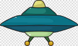 Green and blue UFO , Unidentified flying object Cartoon ...
