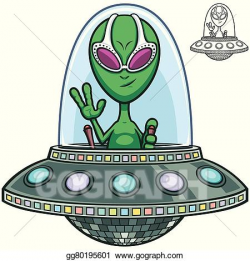 EPS Illustration - Alien flying saucer. Vector Clipart ...