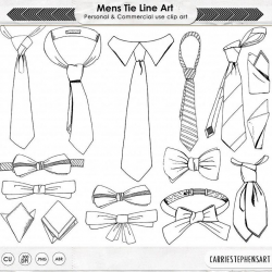 Fathers Day ClipArt, Mens Tie Line Art, Digital Illustrations for Dad,  Grandpa, Uncle, Instant Download Digital Graphics
