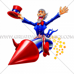 Uncle Sam Firework | Production Ready Artwork for T-Shirt Printing