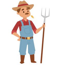 Farmer Cartoon Agriculture - Holding the fork of the uncle 1500*1500 ...