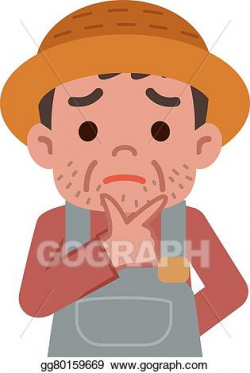Vector Art - Uncle puzzled farmers. Clipart Drawing ...