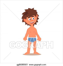 Vector Art - Little boy in underwear. EPS clipart gg85080501 ...