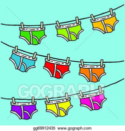 EPS Illustration - Underwear clothesline. Vector Clipart ...