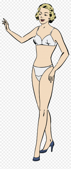 Free Clipart Of A Retro Blond Female Model In Undergarments ...