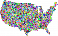 Clipart - Prismatic Tiled United States Map