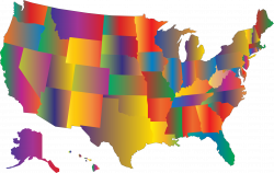 Clipart - MultiColored Blended United States Map