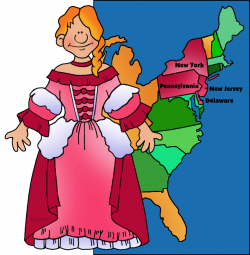 United States Clip Art by Phillip Martin, Colonial Middle States and ...