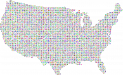 Clipart - Prismatic United States Map Dots