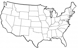 Clipart Of United States Map Outline Us Drawing Usa | Funny ...