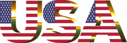 Clipart - USA Flag Typography Sun Glare No Background