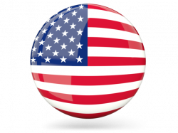 Glossy round icon. Illustration of flag of United States of America