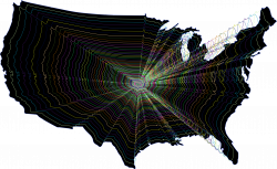 Clipart - Prismatic US Map Outline Zoom