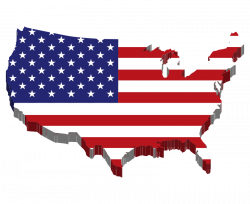Clipart - America Map Flag