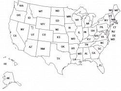 Blank Us Map With State Names | Cdoovision.com