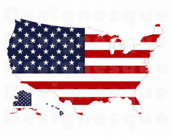 US Flag Map Svg, United States Flag Map Svg, USA Map Svg, US Map Clipart,  Files for Cricut, Cut Files For Silhouette, Dxf, Png, Eps, Vector