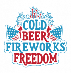 Cold Beer Fireworks Freedom Stars Stripes USA American Pride Long ...