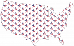 Clipart - USA Map Star Pattern