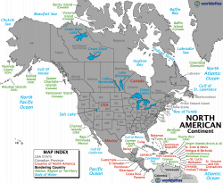 Map of bodies of water in the united states clipart