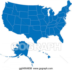 Vector Stock - Usa 50 states blue color. Clipart ...