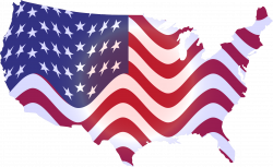 Clipart - Wavy Flag America Map