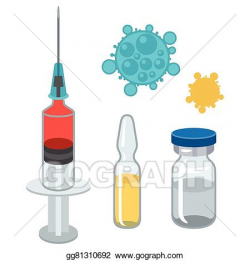 Vector Stock - Syringe and vaccine set of medical tools for ...