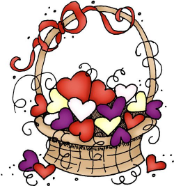 Basket of hearts | Hearts | Valentines art, Heart ...