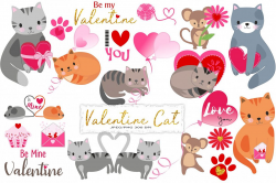 Valentine Cat Clipart